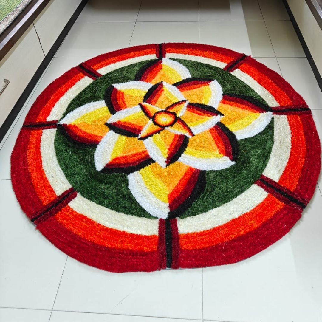 Readymade Round Rangoli Mat : 52 Inch Main image
