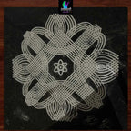 WJ2407 : 24 by 24 Wooden Square Rangoli Stencil Kolam - Ranglahari Creations