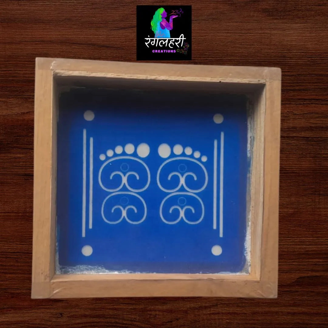 WA12 : 5 by 5 Small Wooden Square Rangoli Stencil Main image