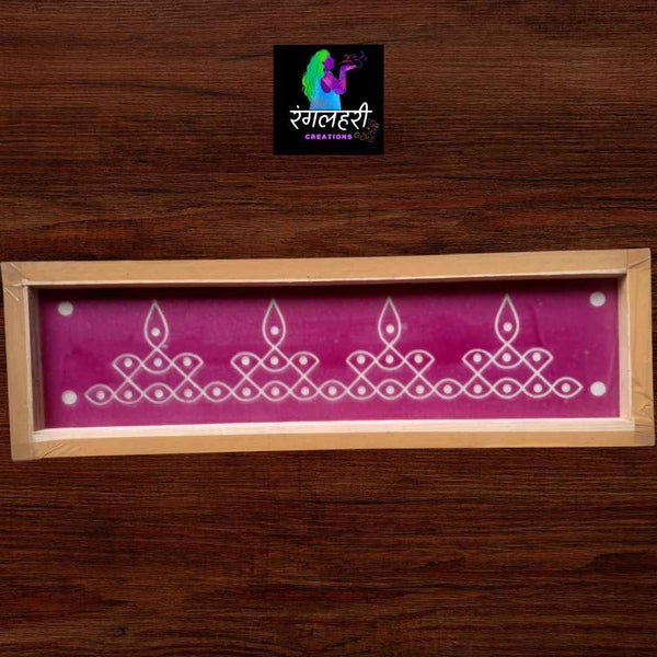 W15 : Diya Kolam Border Rangoli Stencil - Ranglahari Creations