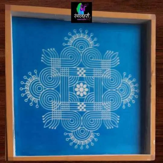 WJ1201 : 12 by 12 Wooden Square Rangoli Stencil - Ranglahari Creations