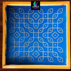 WJ1220 : 12 by 12 Wooden Rangoli Stencil Kolam - Ranglahari Creations