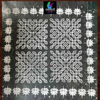 WJ1220 : 12 by 12 Wooden Rangoli Stencil Kolam - Ranglahari Creations