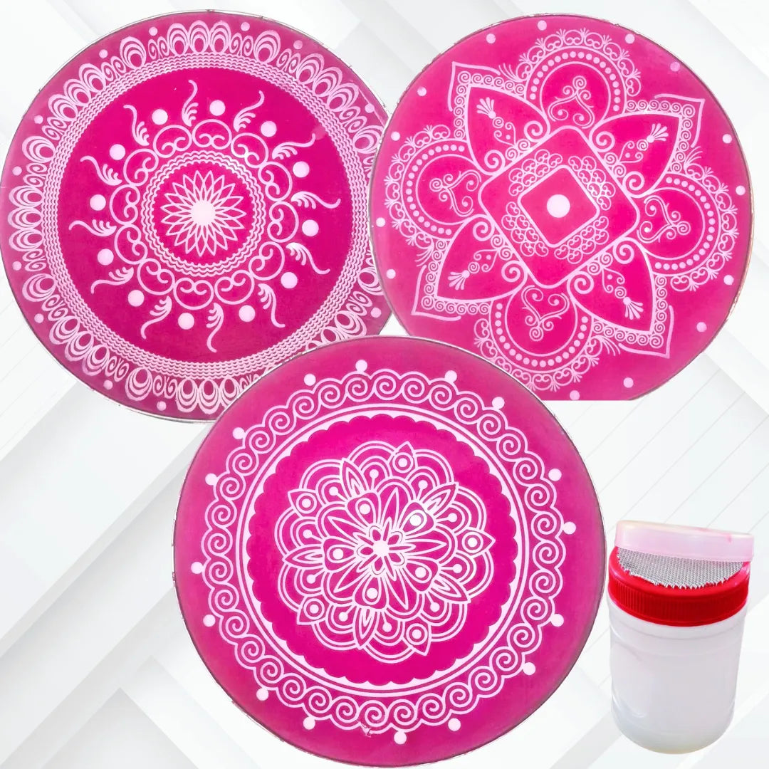 Big Metal Round Stencil Set of 4pcs in 20inch Beautiful Main image