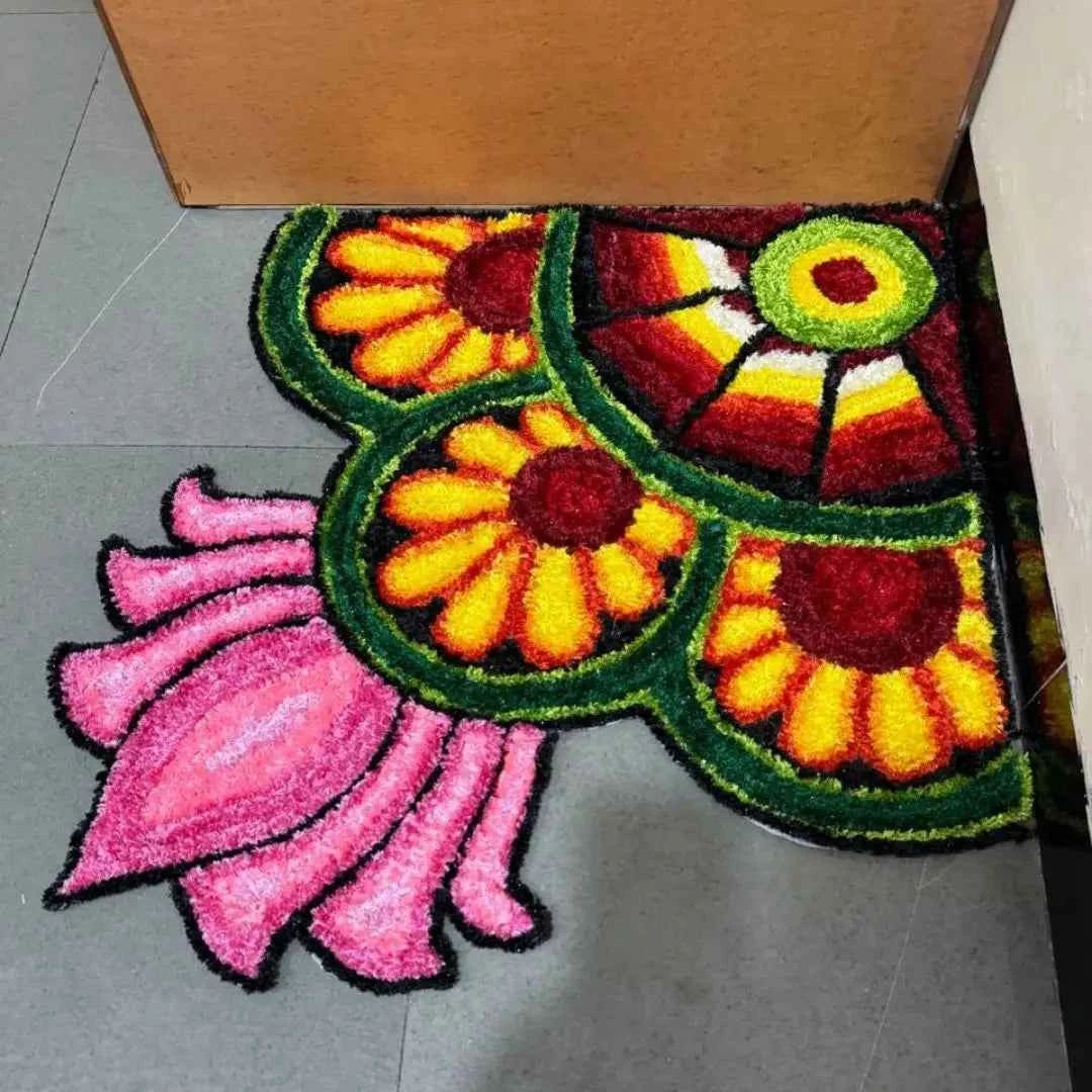 Trending Rangoli Mat Rangoli Mats - Vibrant Furr Designs for Festive Home Entrances ...
