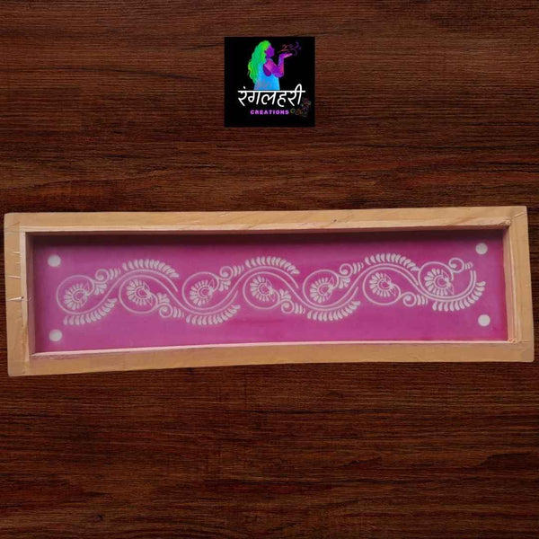 W20 : Waves Kolam Border Rangoli Stencil - Ranglahari Creations