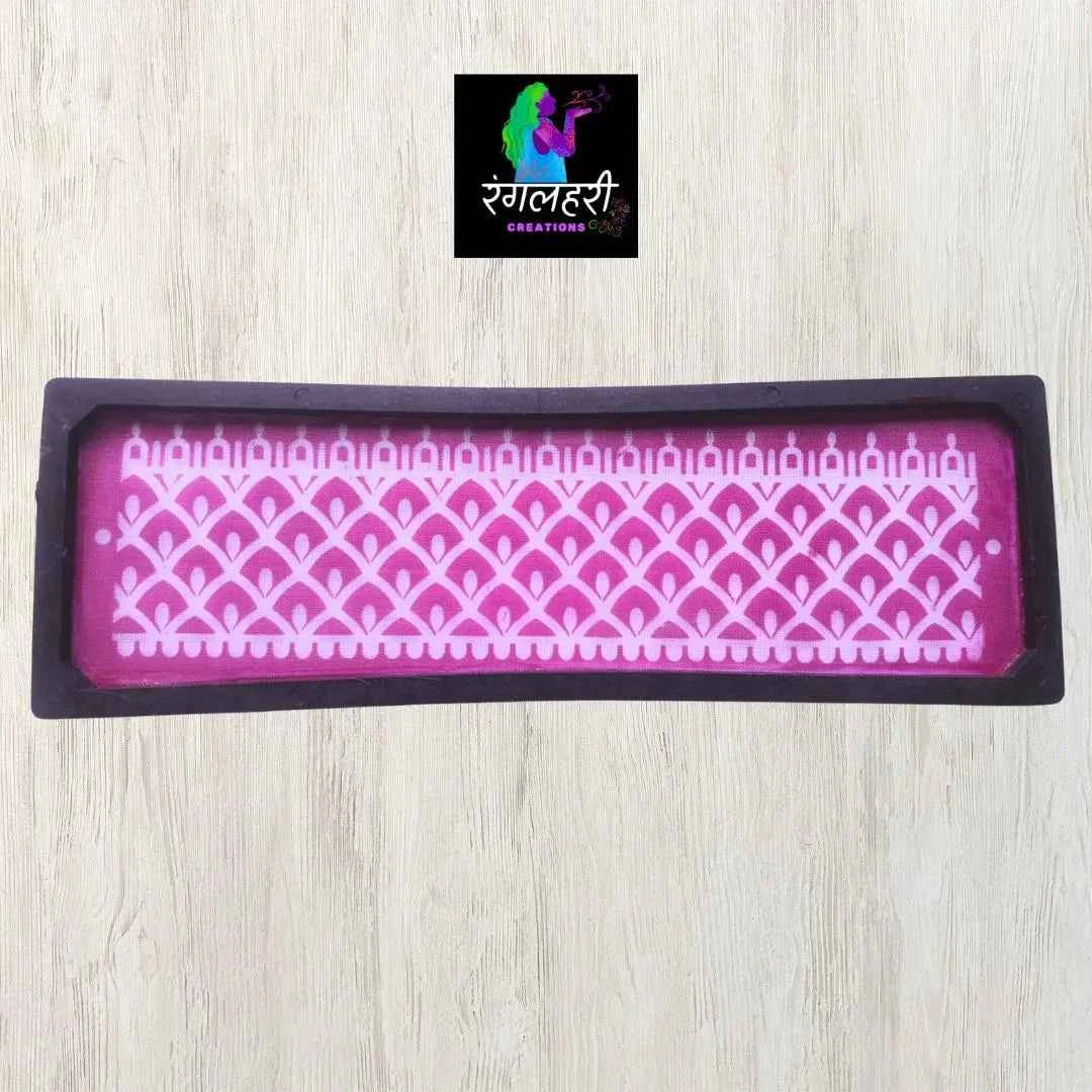 PB9 : 12 by 5 Plastic Border Rangoli Stencil - Ranglahari Creations