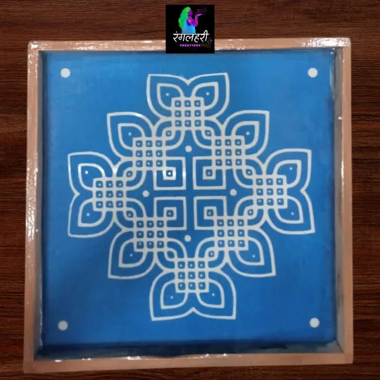 WJ1213 : 12 by 12 Wooden Square Rangoli Stencil Main image