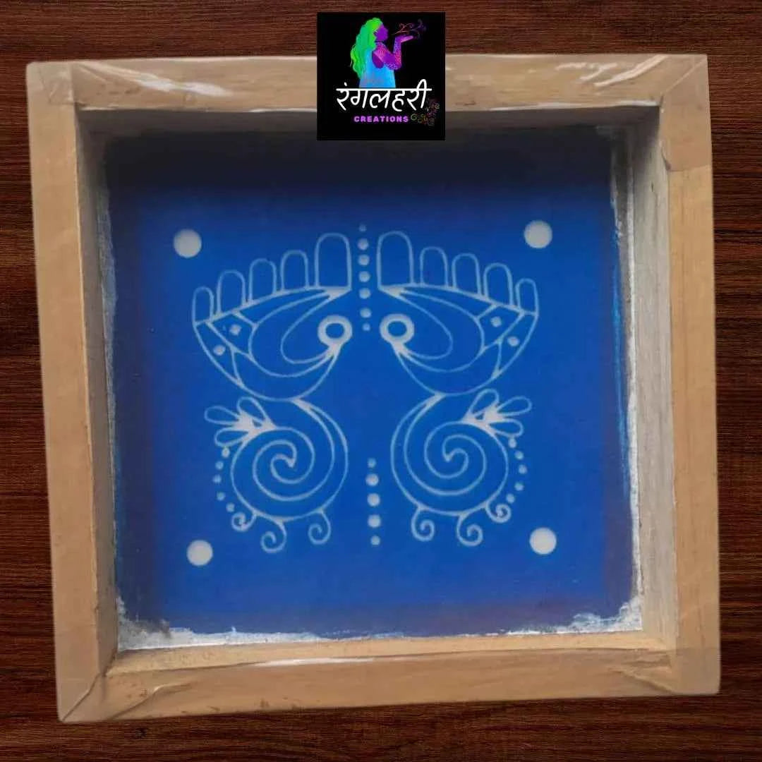 WA03 : 5 by 5 Small Wooden Square Rangoli Stencil - Ranglahari Creations