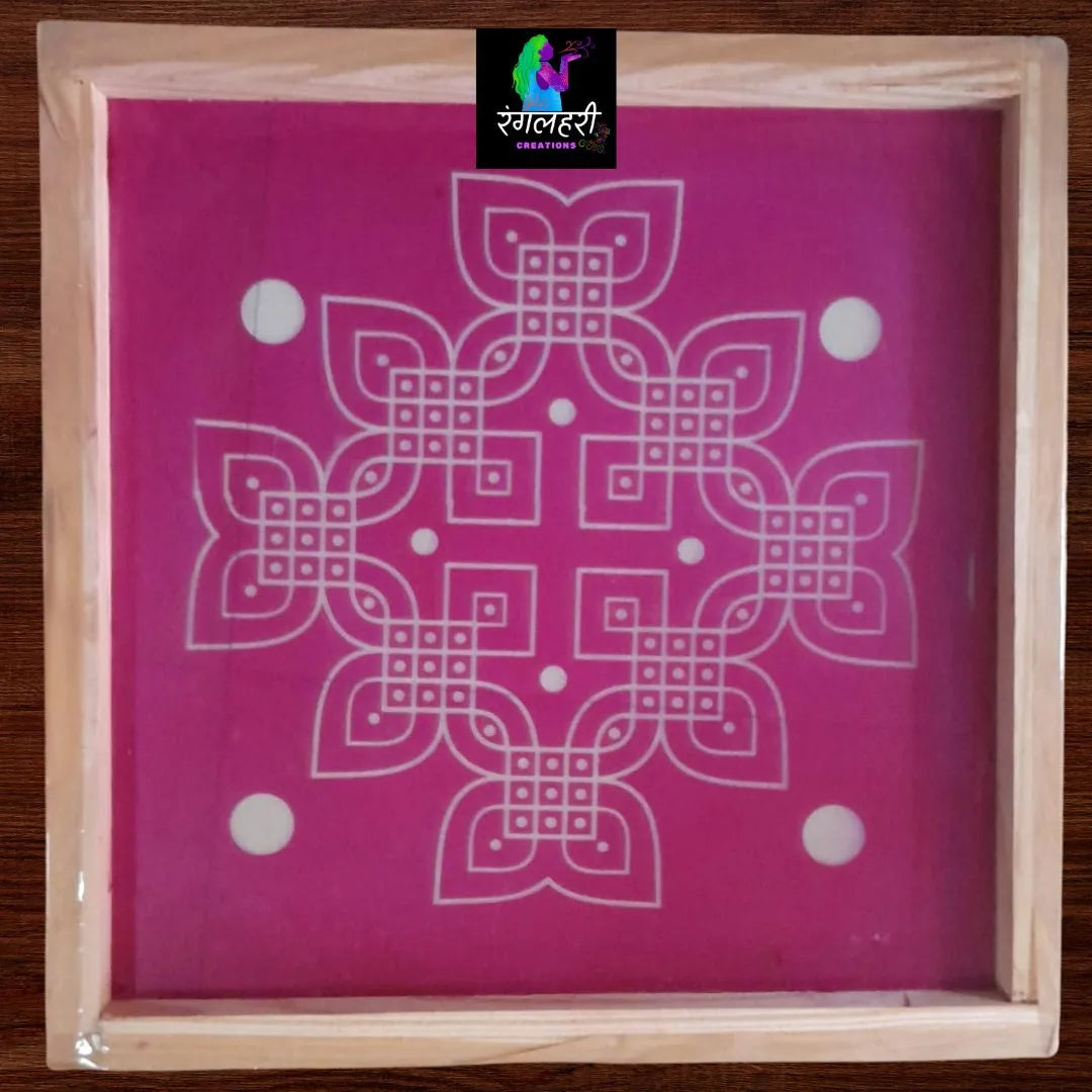 W203 : 20 by 20 Wooden Square Rangoli Stencil Main image