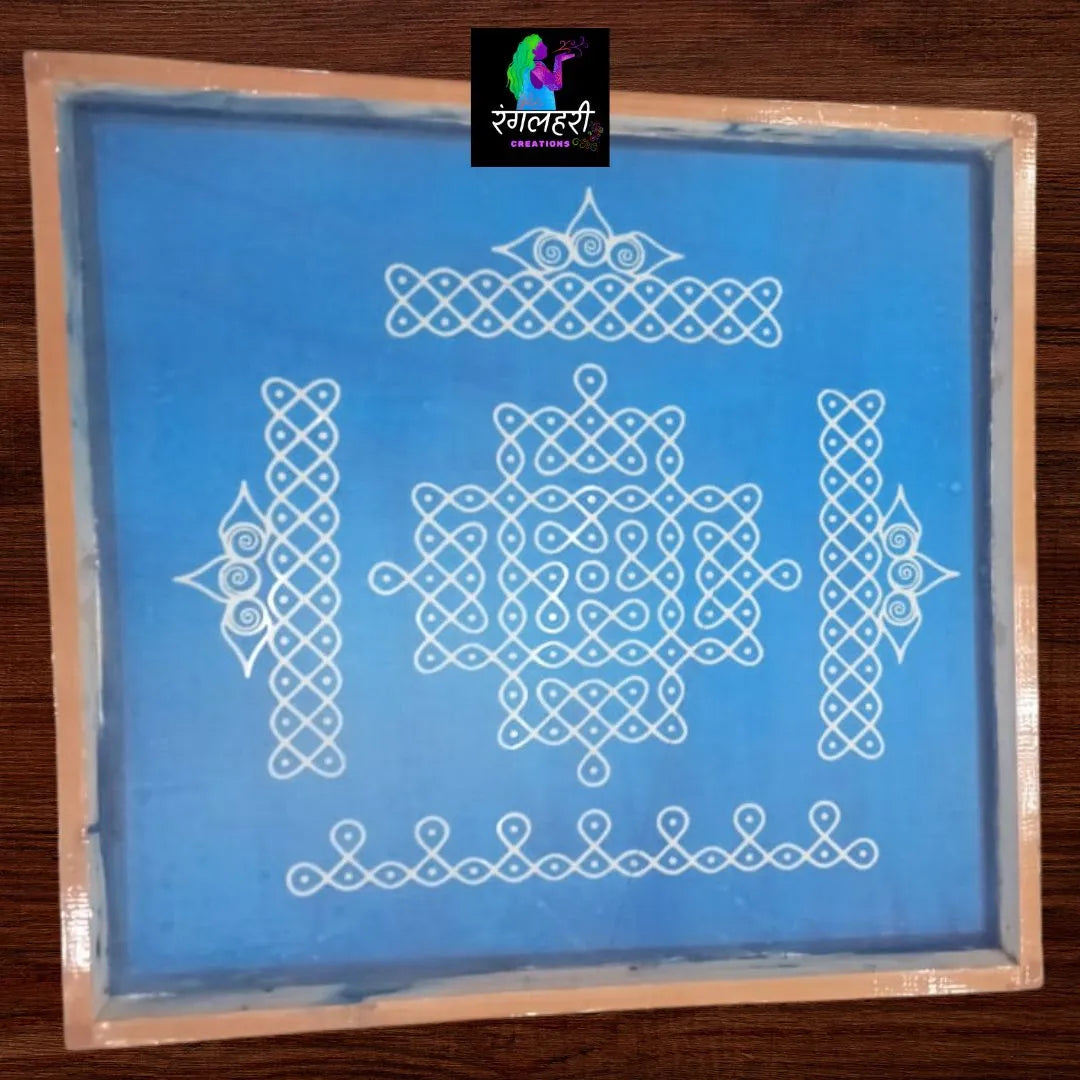 WJ2403 : 24 by 24 Wooden Square Rangoli Stencil Main image