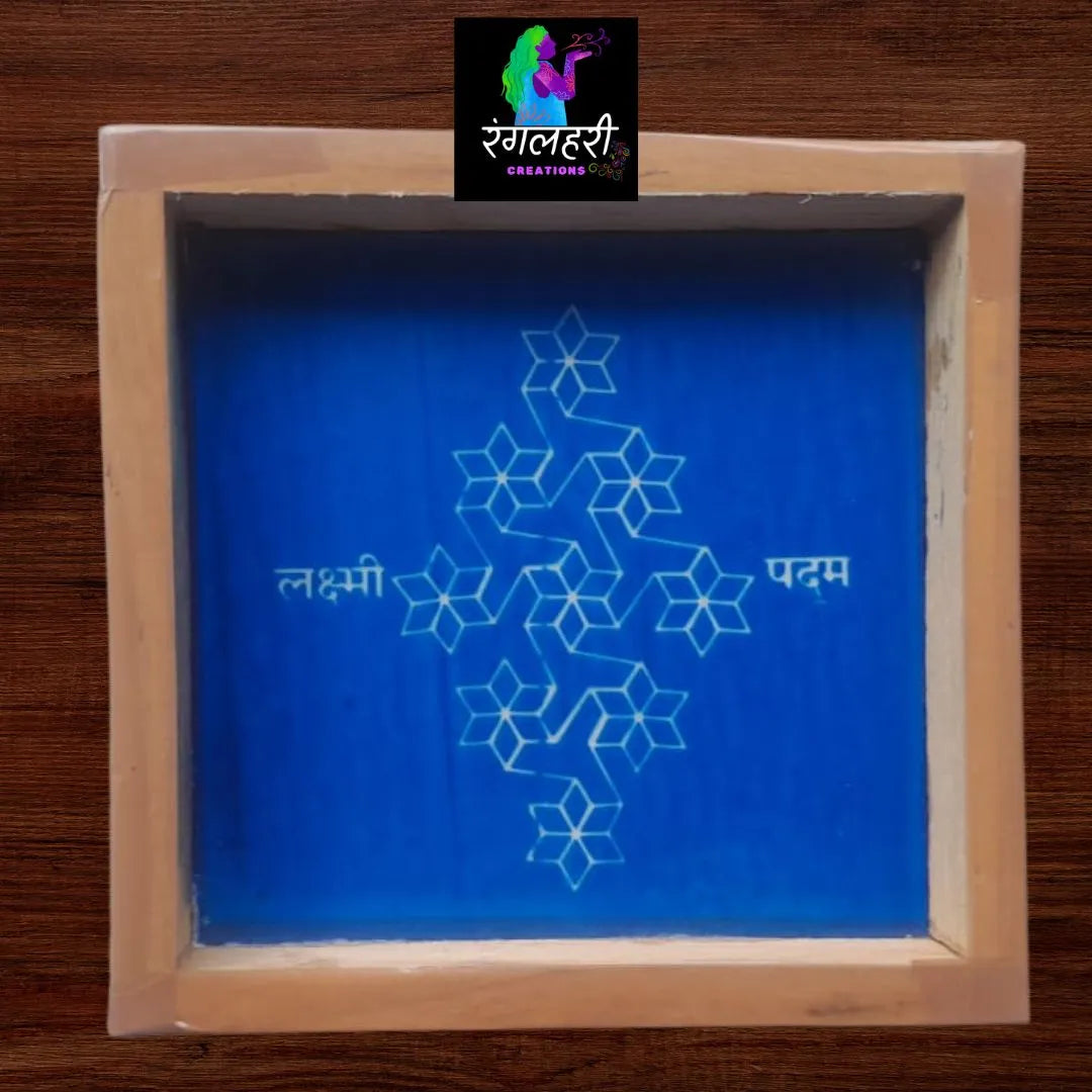 WA35 : 5 by 5 Small Wooden Square Rangoli Stencil Main image