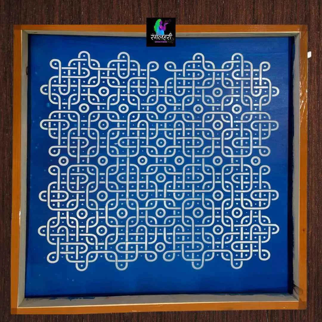 WJ2411 : Auspicious Padi Big Kolam Stencil 24 By 24 Inch