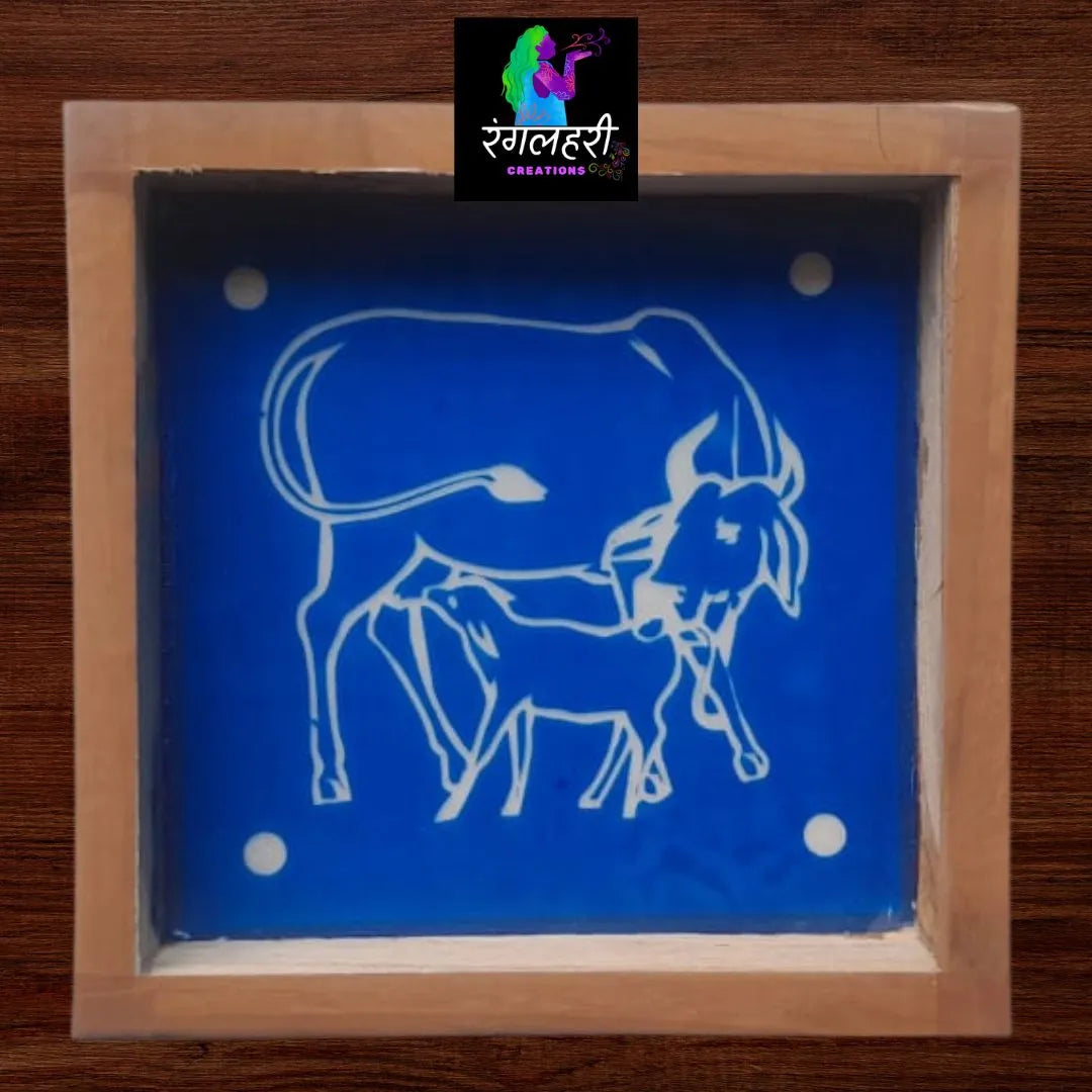 WA40: 5 by 5 Small Wooden Square Rangoli Stencil Main image