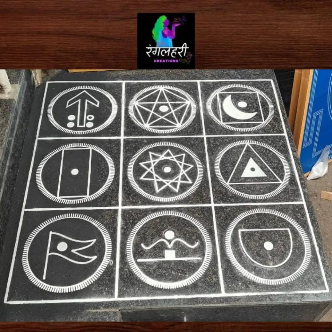 WJ4012 : Biggest Navagraha Kolam Stencil : 40 Inch Secondary image