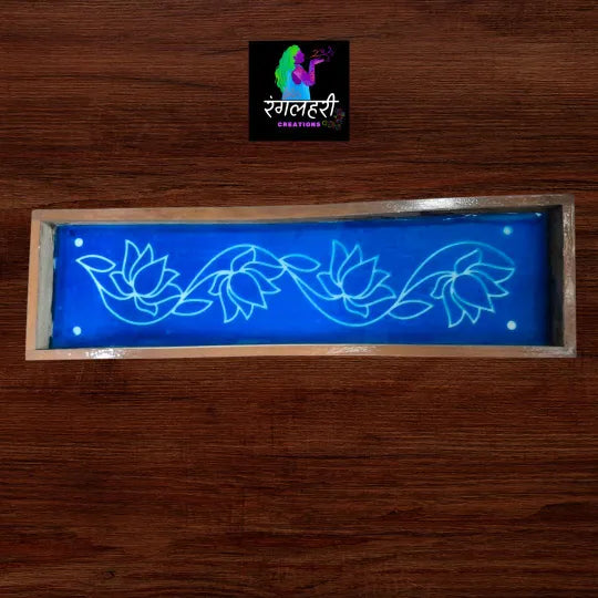 W34 : 17 By 5 Wooden Border Rangoli Stencil Main image