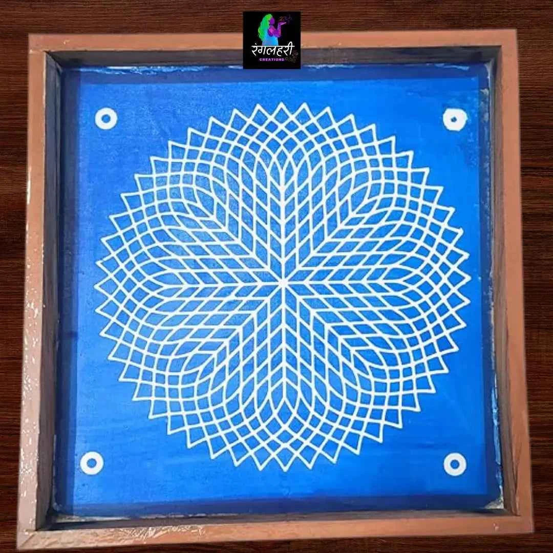 WJ3008 : Big Sahastradal Kamal Kolam Stencil : 30 inch - Ranglahari Creations