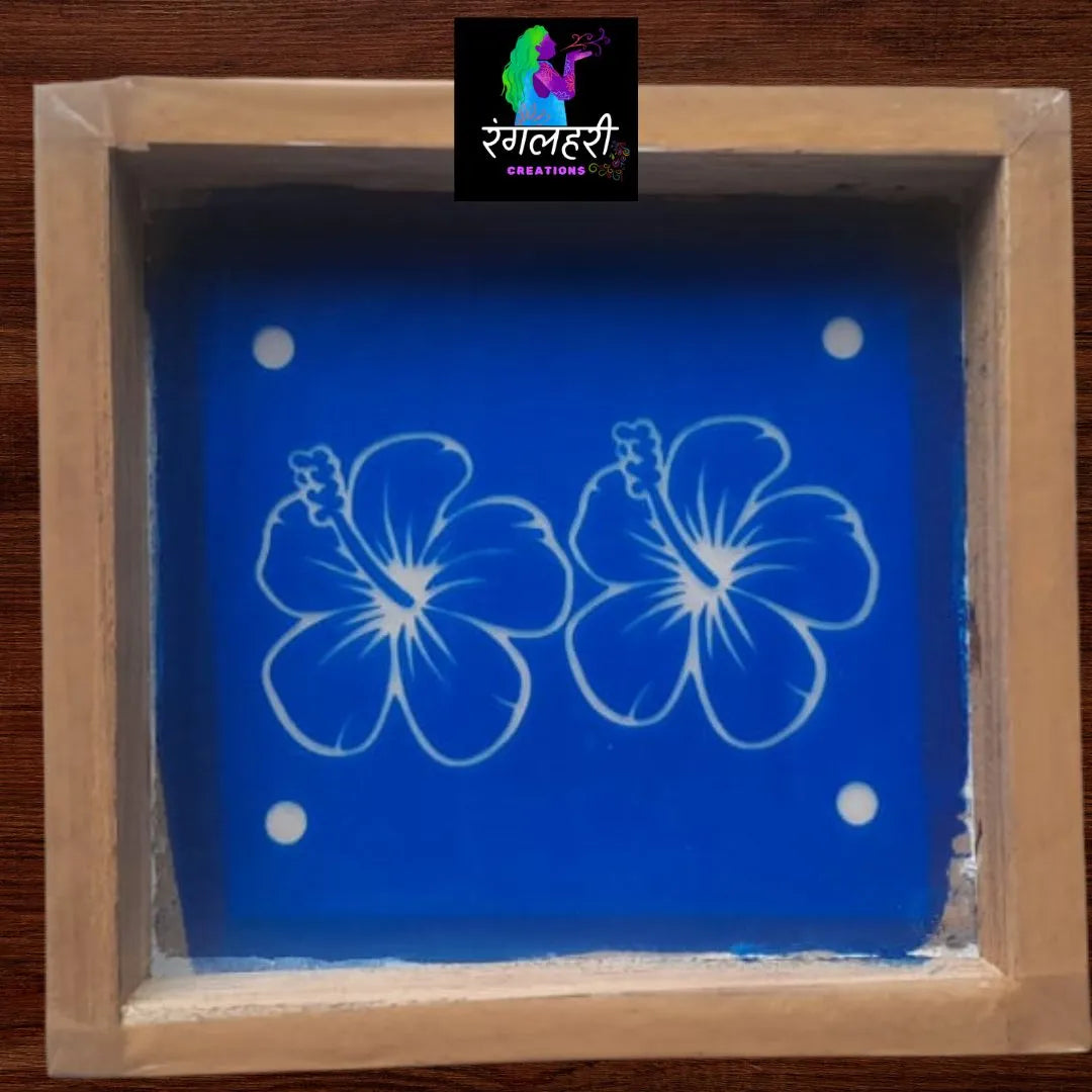 WA46 : 5 by 5 Small Wooden Square Rangoli Stencil Main image