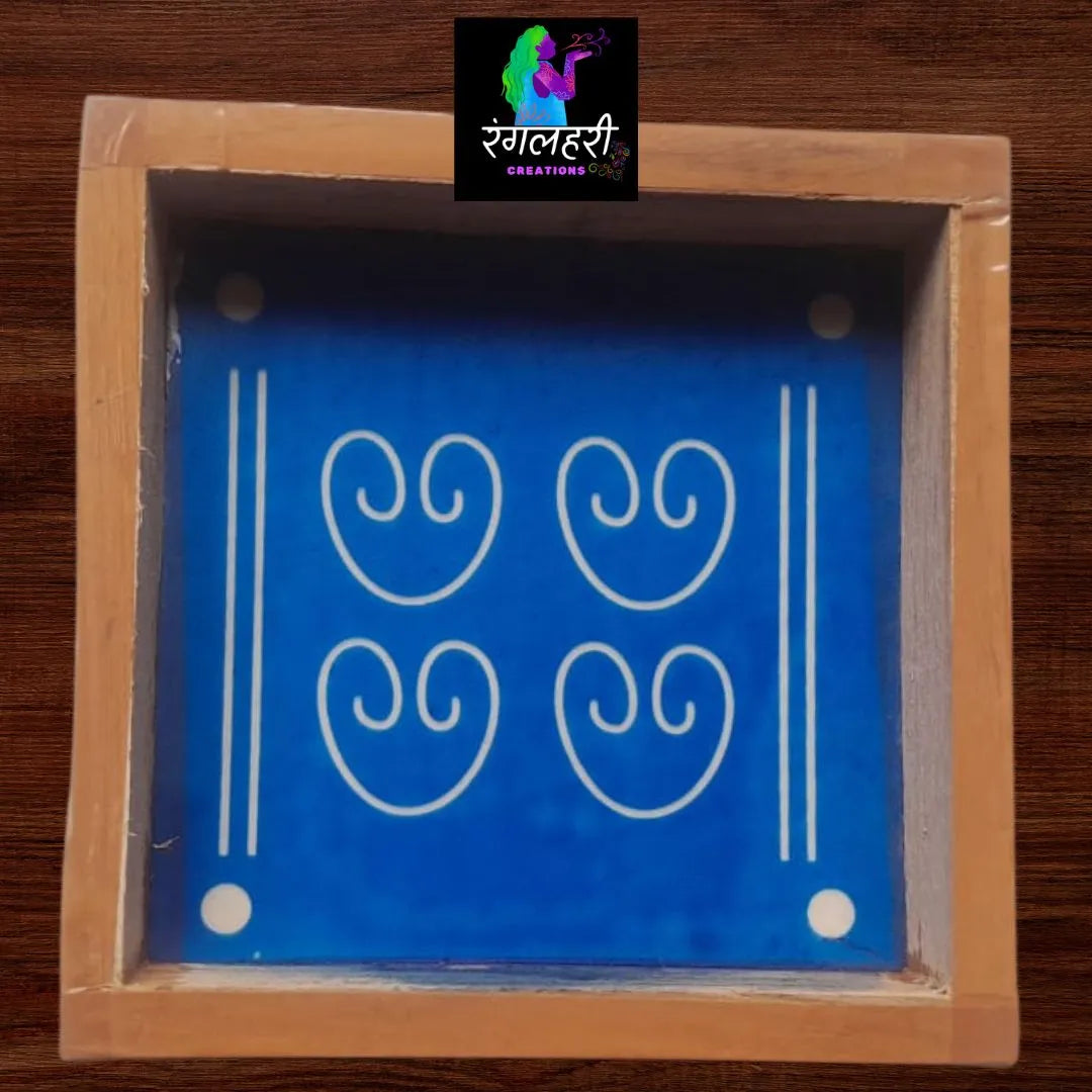 WA05 : 5 by 5 Small Wooden Square Rangoli Stencil Main image