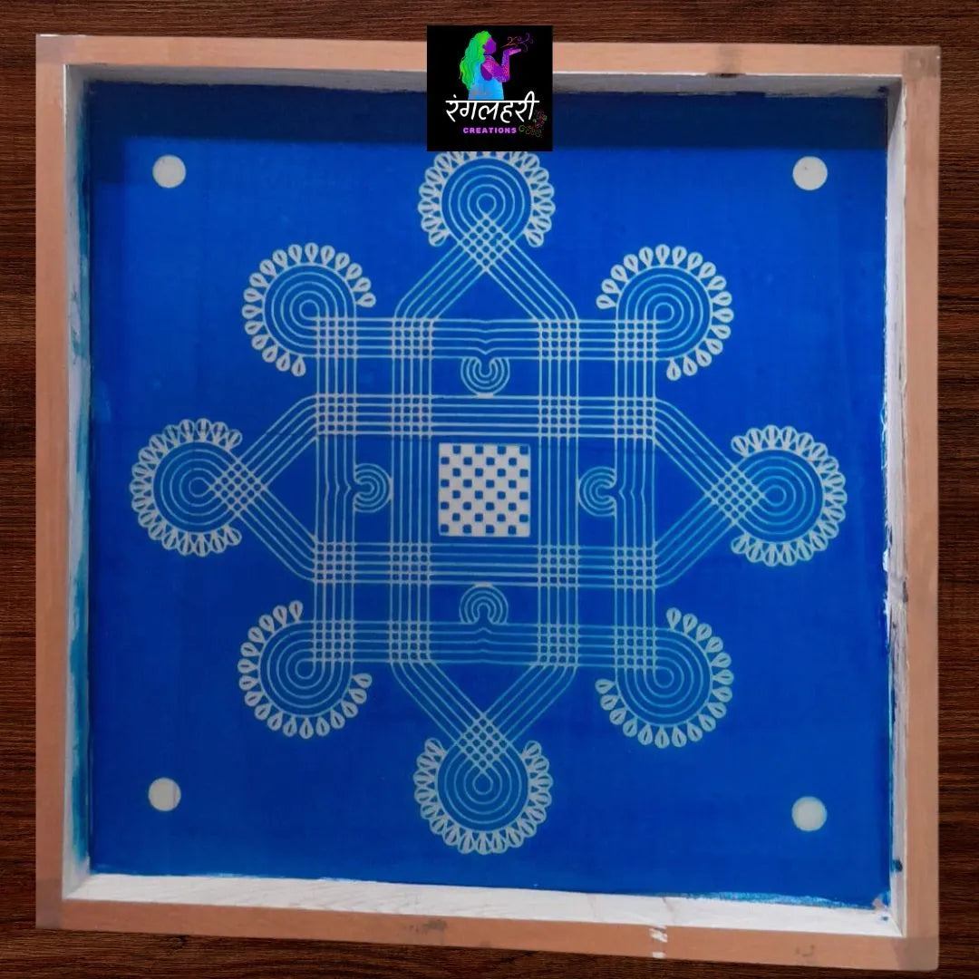 W205 : 20 by 20 Wooden Square Rangoli Stencil Main image