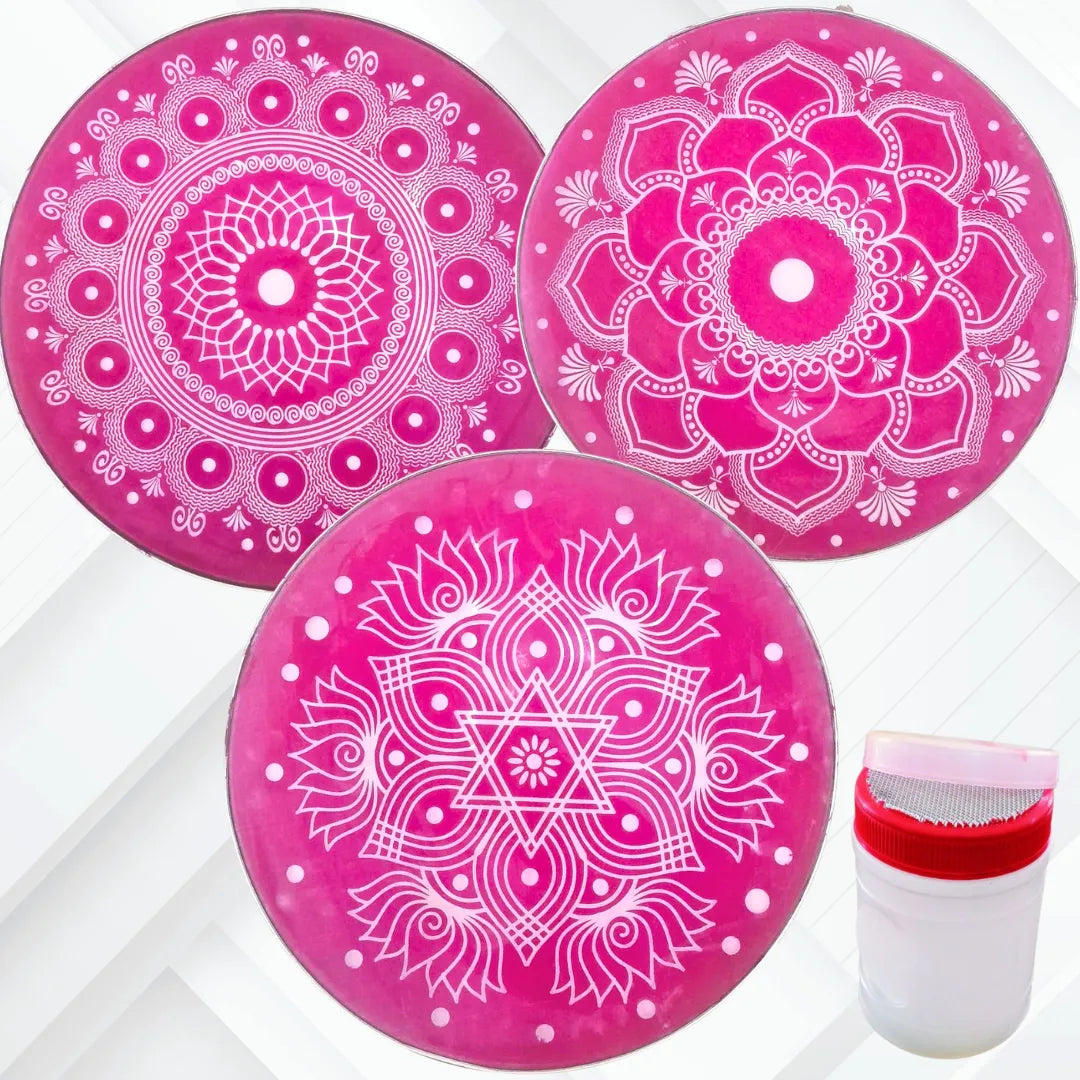 Big Metal Round Stencil Set of 4pcs in 20inch Kolam Main image