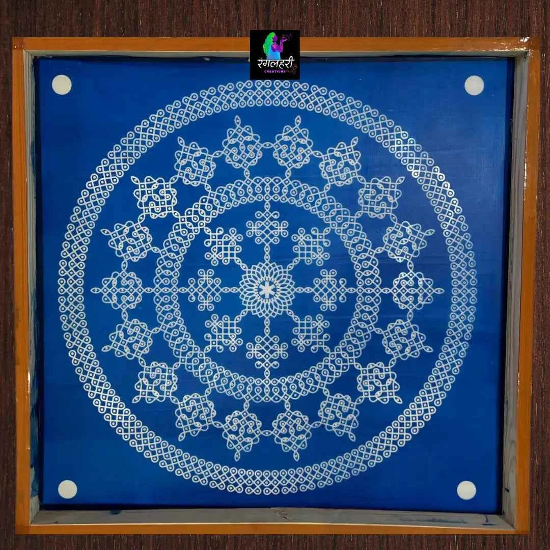 WJ2414 : Ananta Loop Big Kolam Stencil 24 By 24 Inch