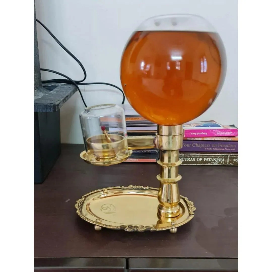 Akhand Diya Big Size for Temple : 1litre | Borosil Akhand Diya