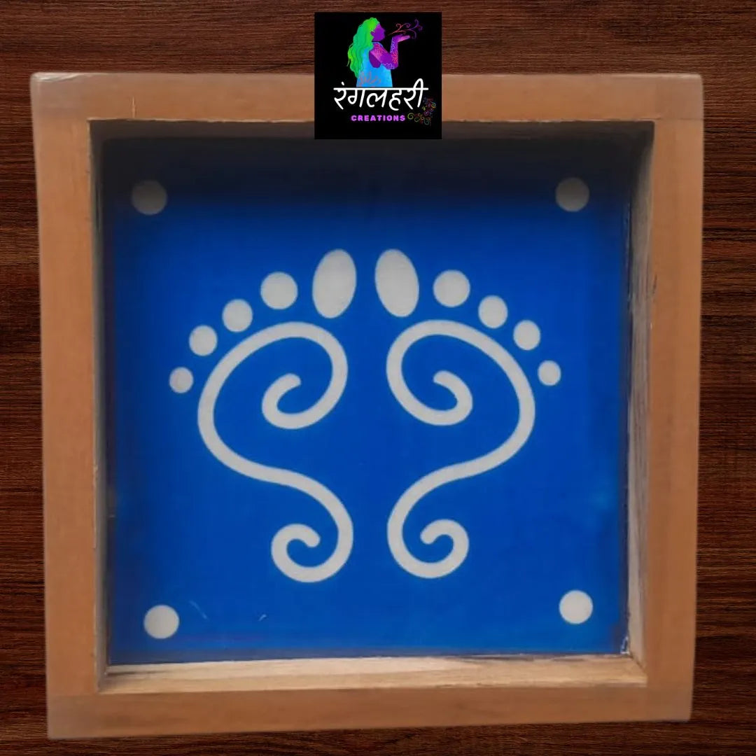 WA06 : 5 by 5 Small Wooden Square Rangoli Stencil Main image