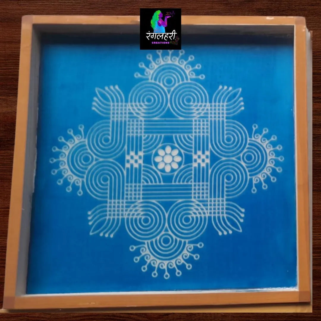 W206 : 20 by 20 Wooden Square Rangoli Stencil Main image