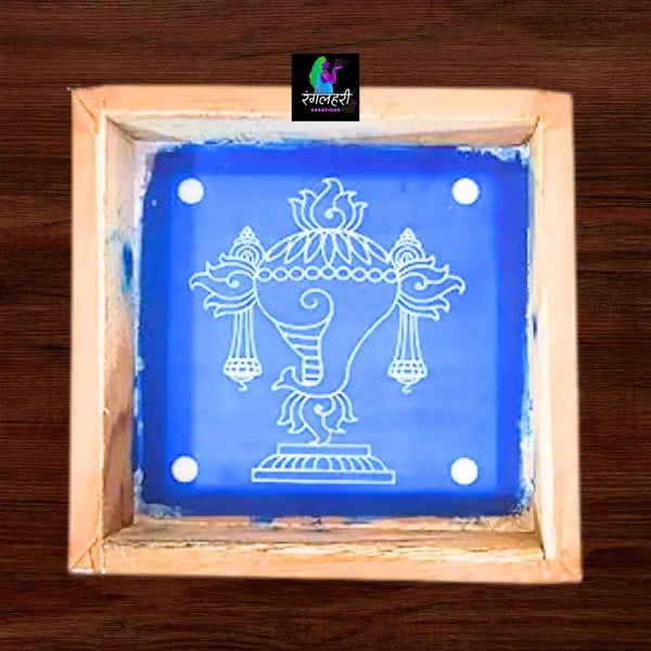 WA49 : 5 by 5 Small Shanku Chakra Rangoli Stencil - Ranglahari Creations