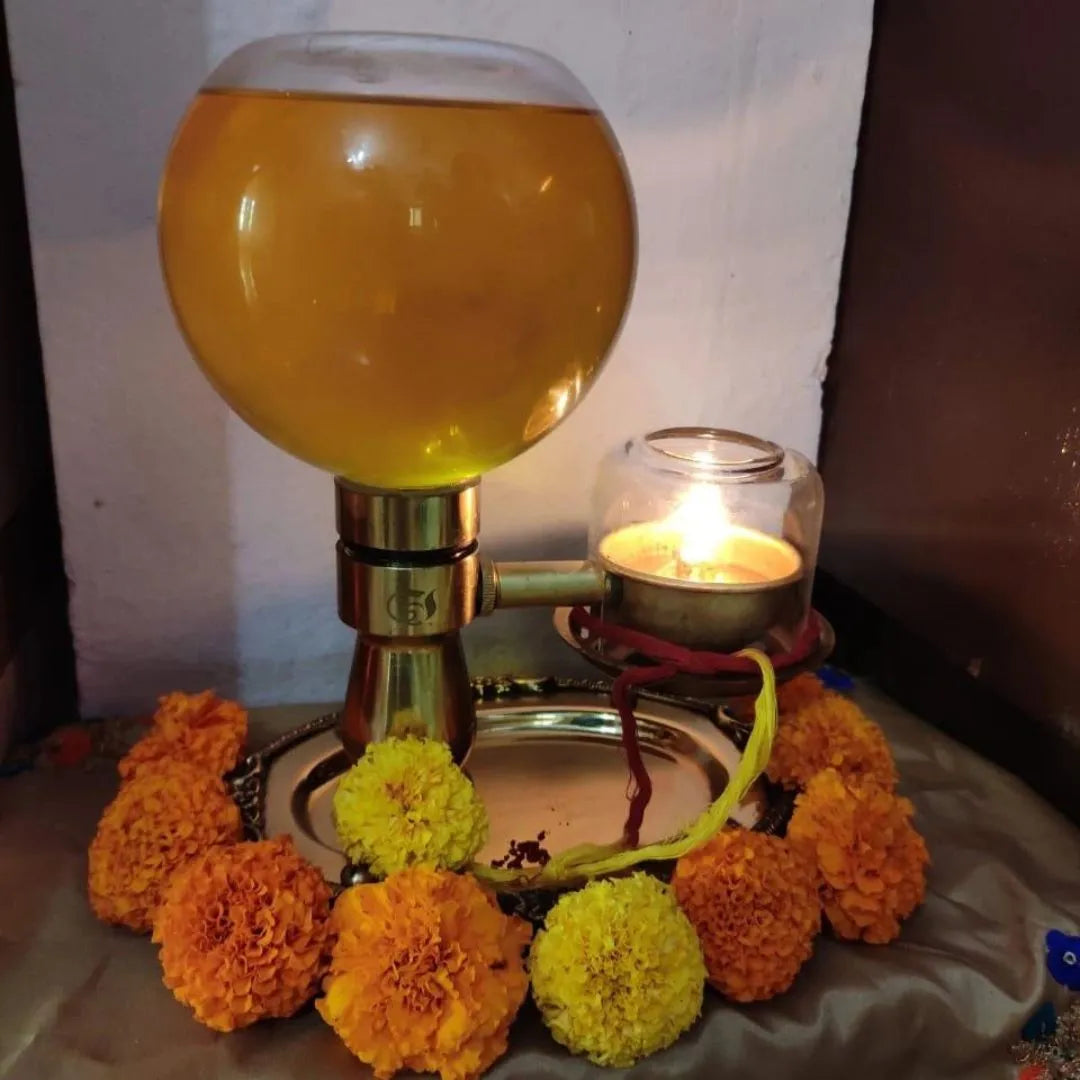 Akhand Diya Glass Cover Big Size : 500ml Secondary image
