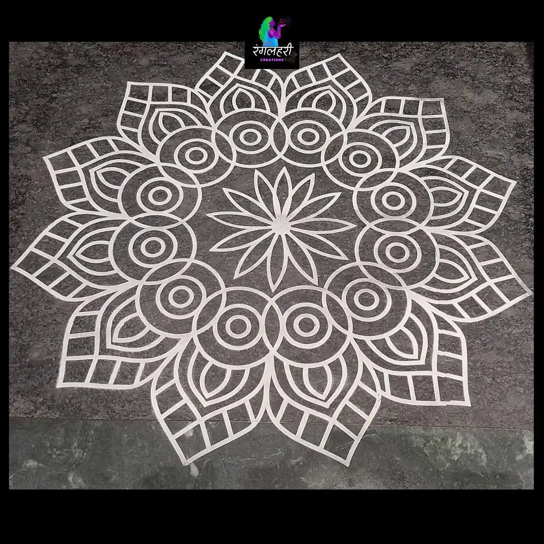 WJ3003 : Big Mandala Kolam Stencil : 30 inch