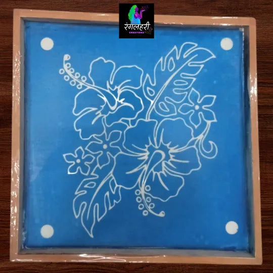 WJ1209 : 12 by 12 Wooden Square Rangoli Stencil Main image