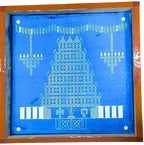 W1407 : Temple Gopuram Kolam Stencil 14 by 14 Inch - Ranglahari Creations