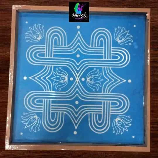 WJ1208 : 12 by 12 Wooden Square Rangoli Stencil - Ranglahari Creations