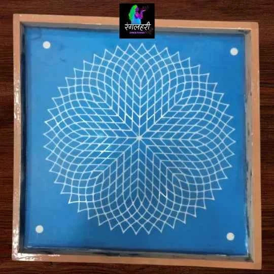 WJ1207 : Sahastradal Kamal Wooden Rangoli Stencil - Ranglahari Creations
