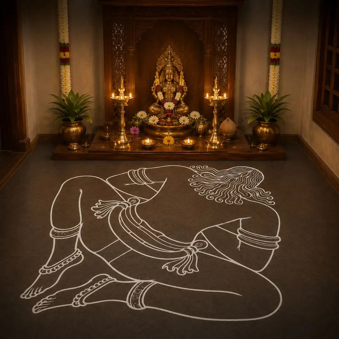 Adhomukhi Vastu Purush Kolam Stencil