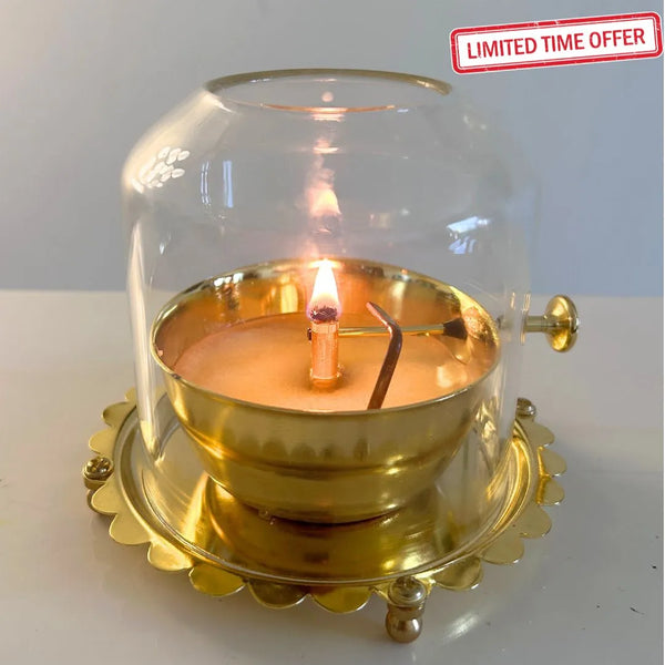 Akhand Jyoti Diya With Wick Lifting Screw Lever Akhand Jyot Akhand Deep 200ml