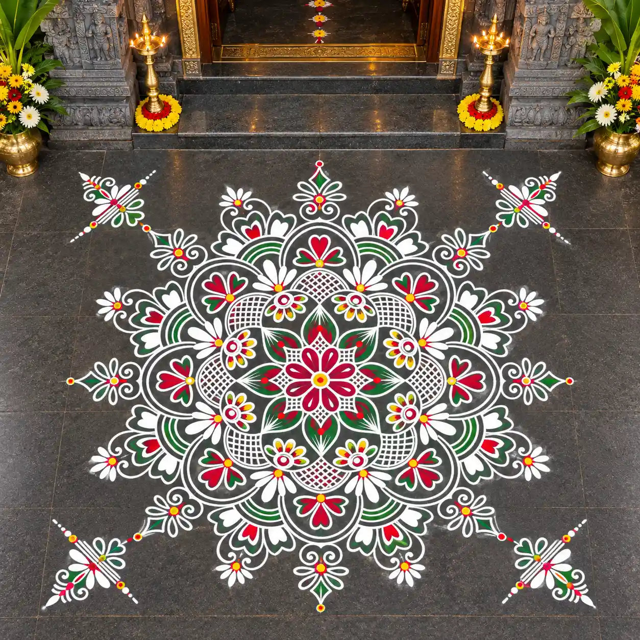 WJ3011 : Big Free Hand Kolam Stencil : 30 inch (Copy) Secondary image
