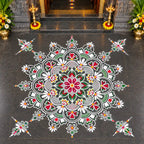 Big Free Hand Kolam Stencil