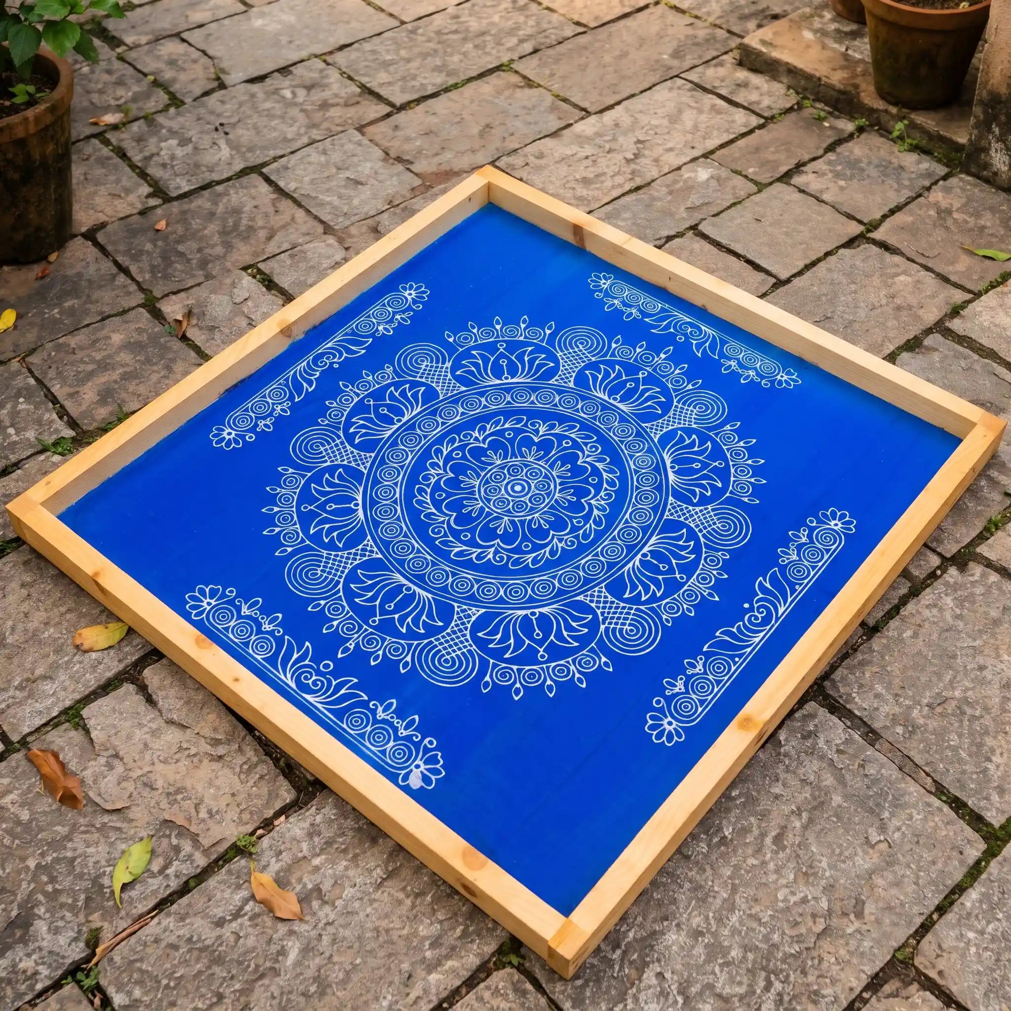 WJ3012 : Big Mahalakshmi Kamala Kolam Stencil : 30 inch Secondary image