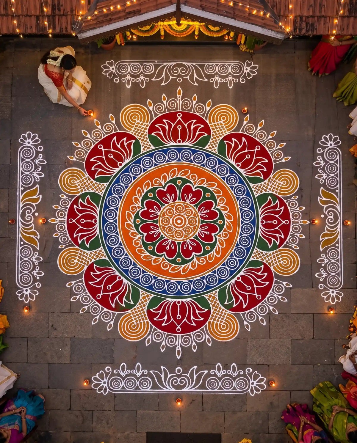 Big Mahalakshmi Kamala Kolam Stencil