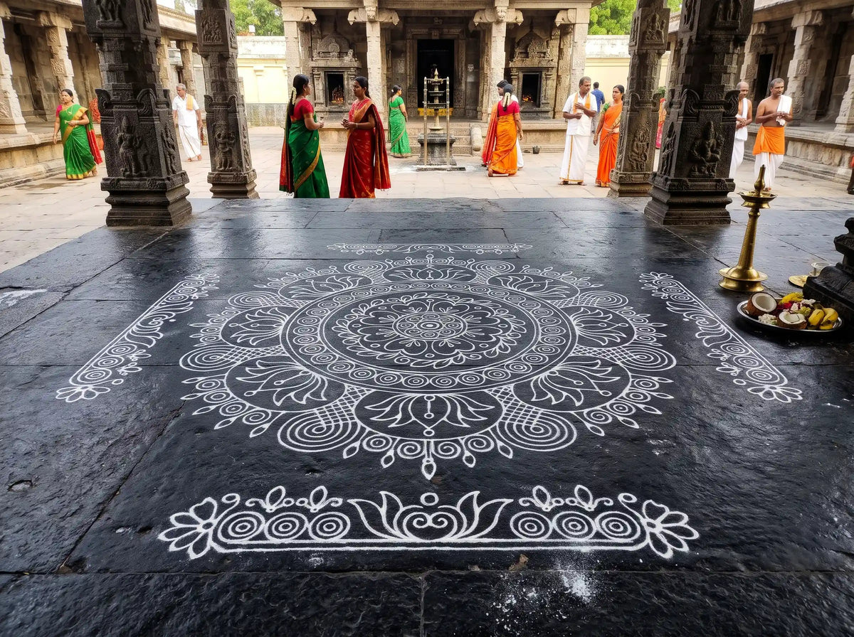 Big Mahalakshmi Kamala Kolam Stencil