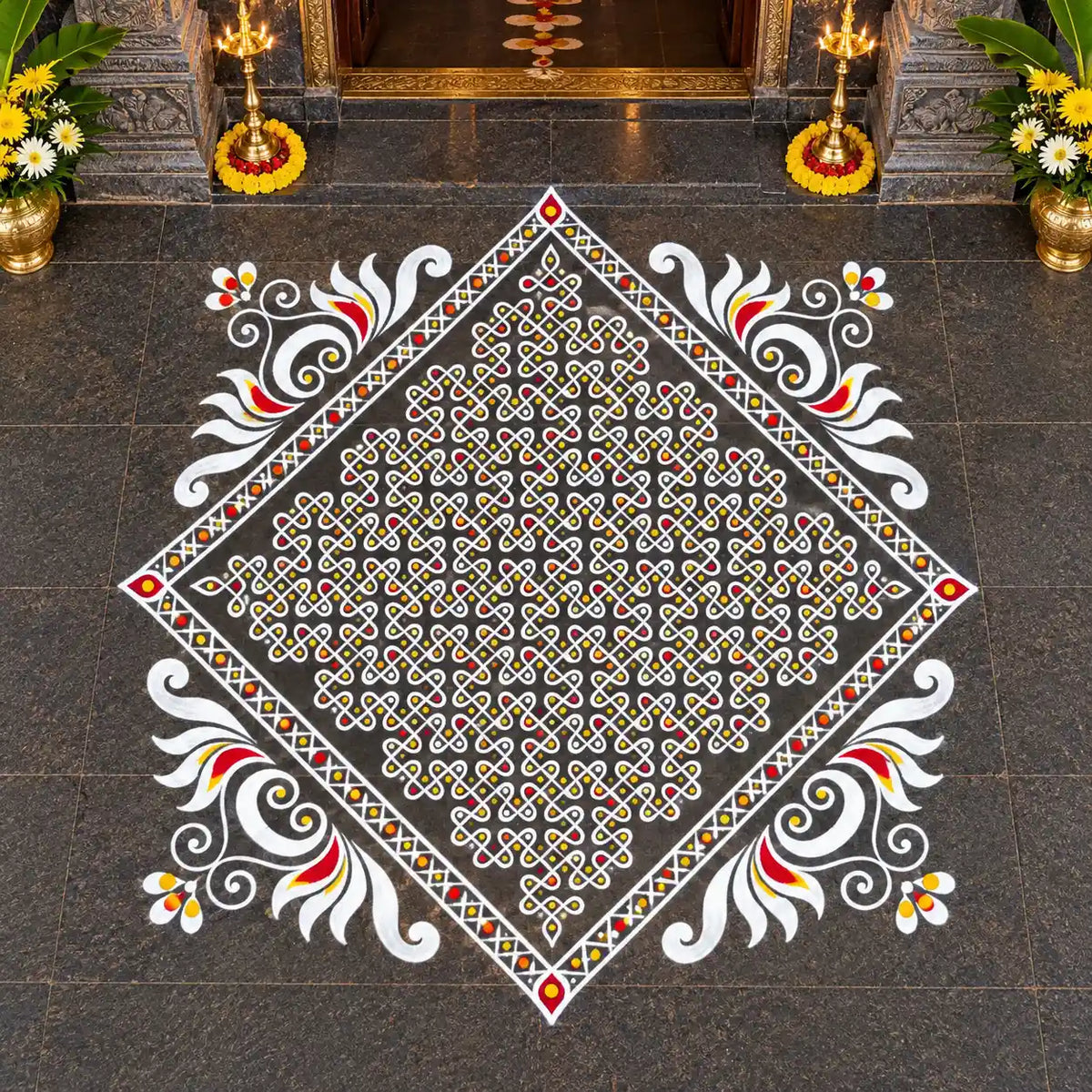 Biggest Chaitanya Kambi Kolam Stencil