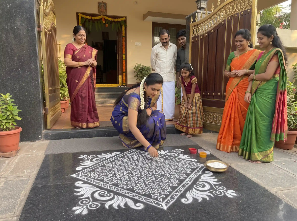 Biggest Chaitanya Kambi Kolam Stencil