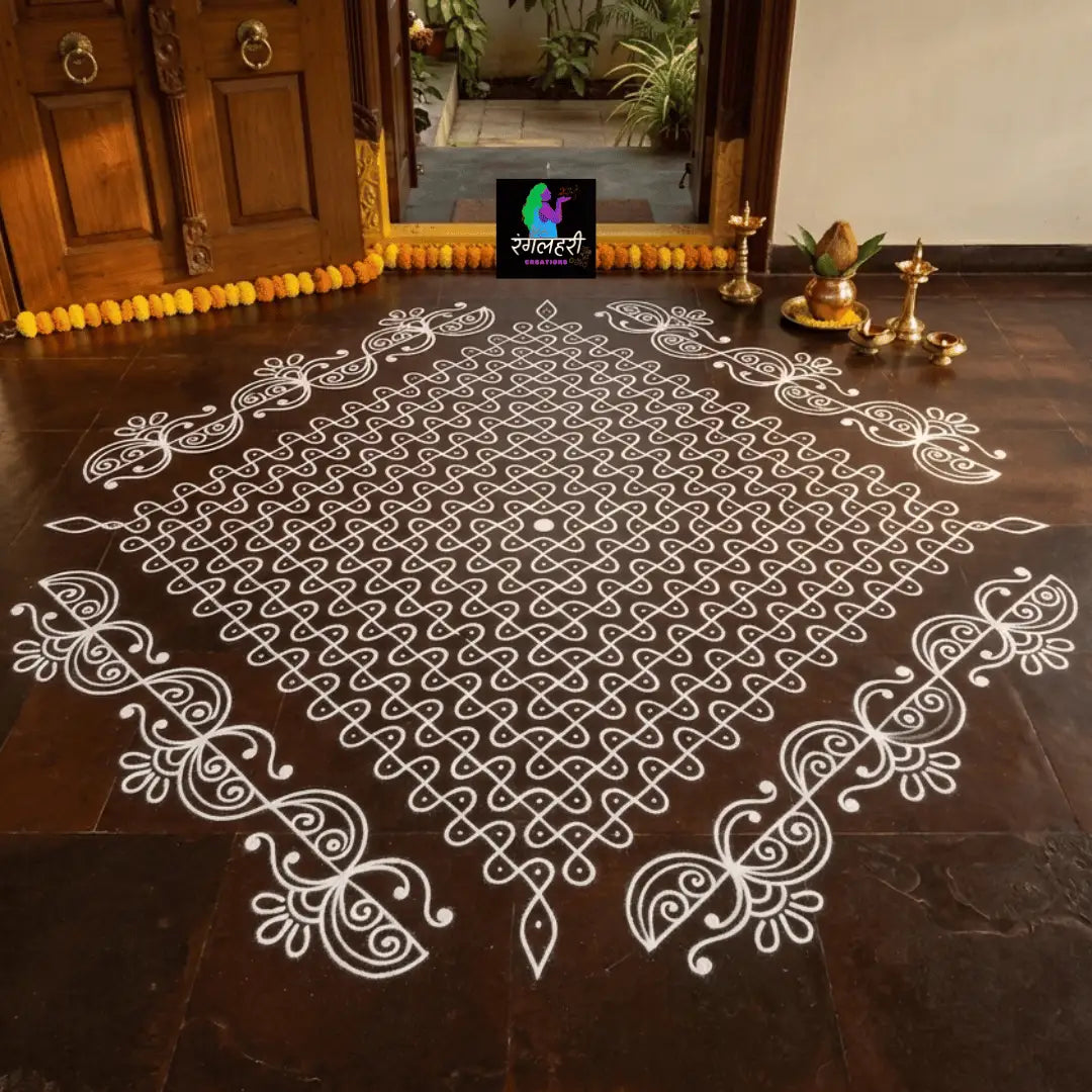 Biggest Diamond Pulli Kolam Stencil