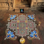 Biggest Floral Corner Kolam Stencil : 40 Inch