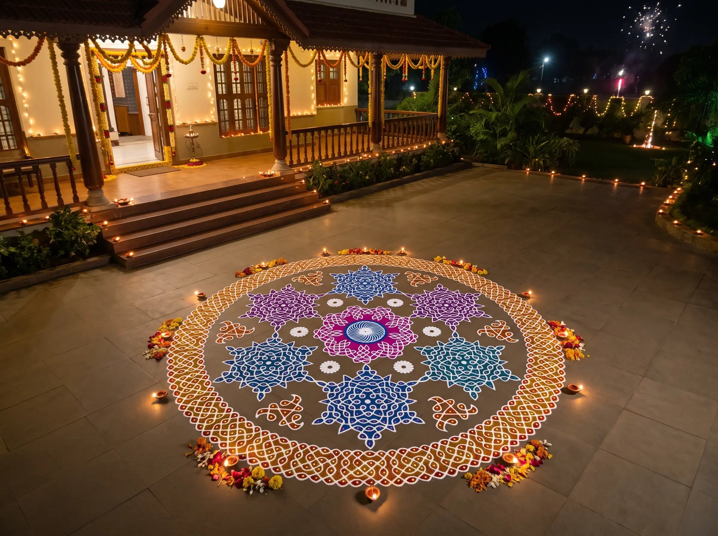 WJ4012 : Biggest Kalyana Kolam Stencil : 40 Inch Secondary image