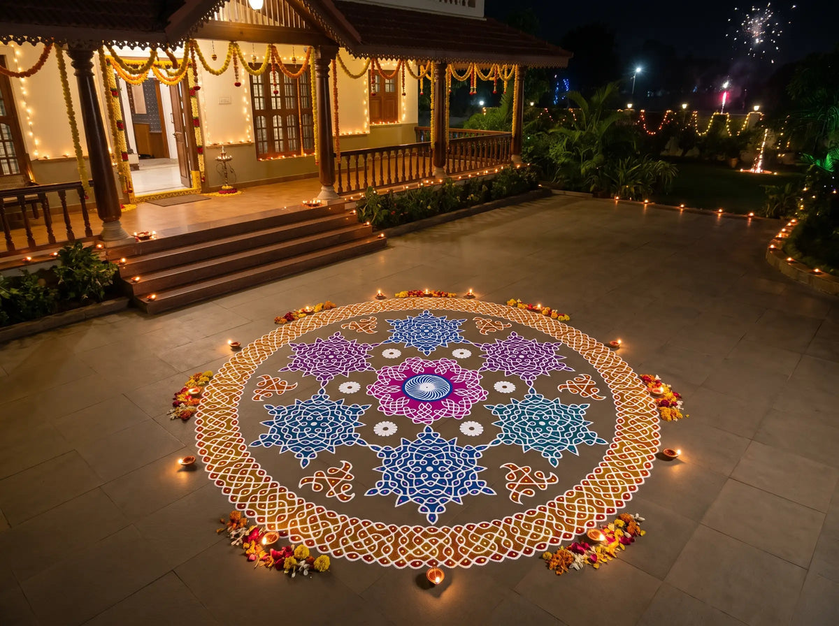 Biggest Kalyana Kolam Stencil 