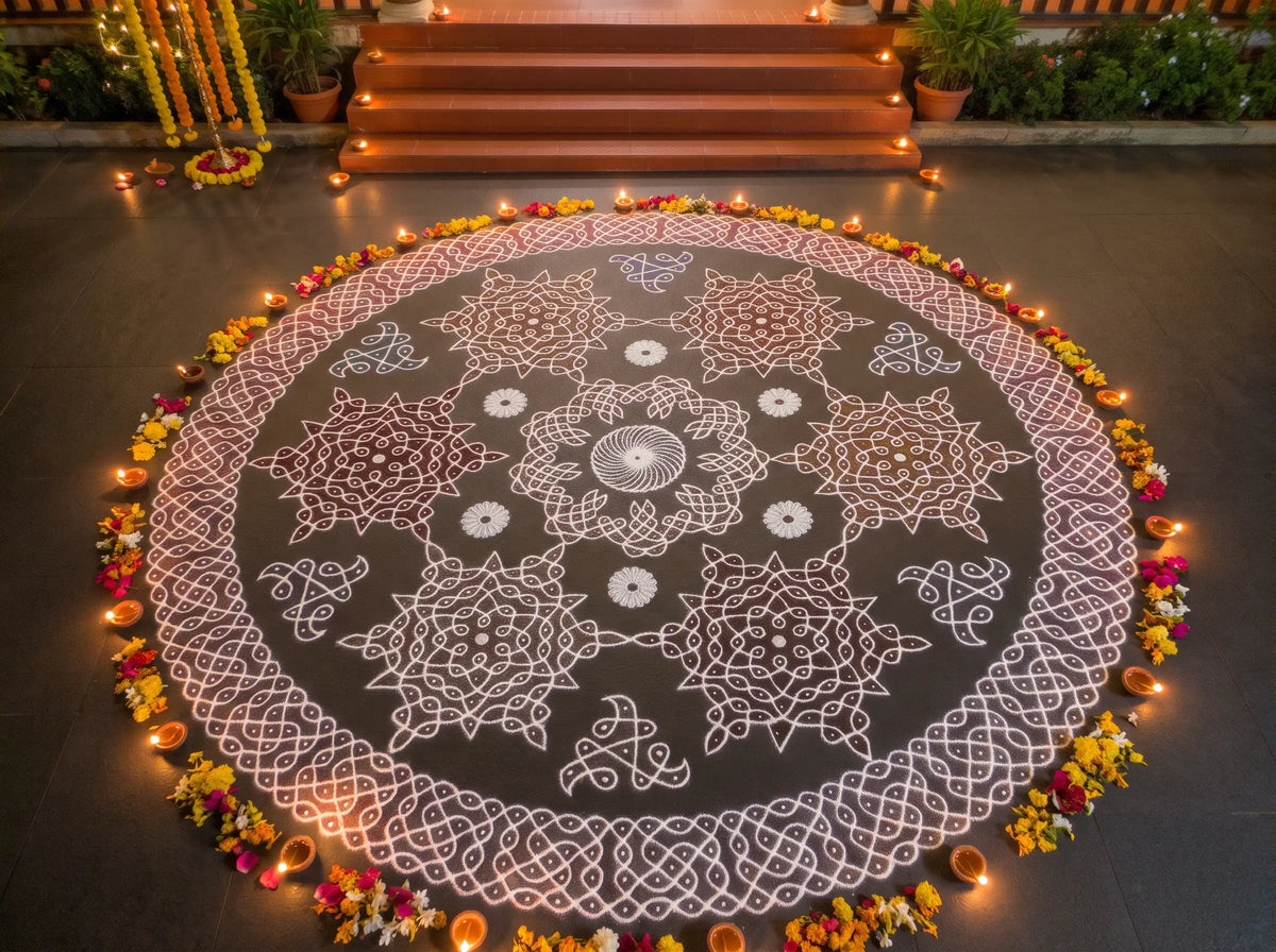 Biggest Kalyana Kolam Stencil 